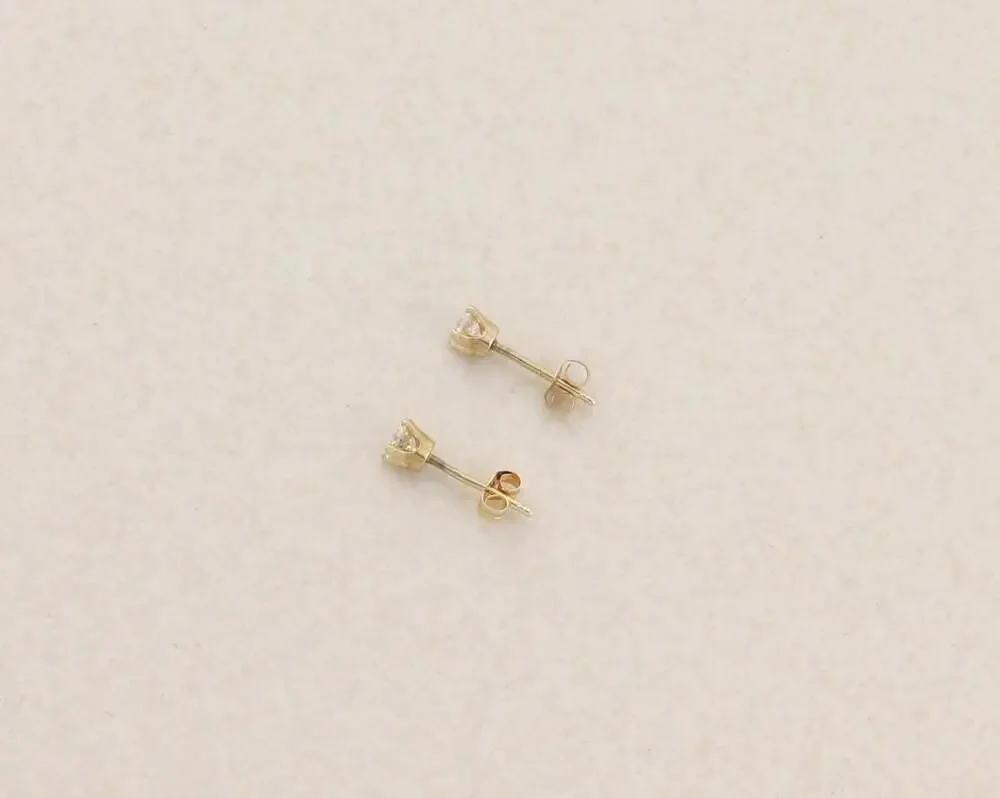 14k Yellow Gold Natural .30 Total Carat Diamond Earrings Studs 1/8